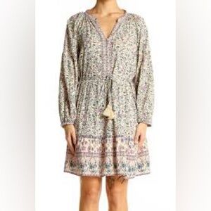 Japna boho dress NWT small cream lavender and blue